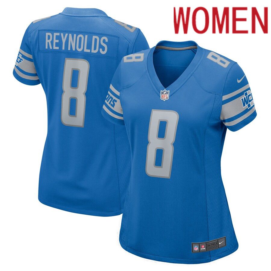 Women Detroit Lions 8 Josh Reynolds Nike Blue Player Game NFL Jersey